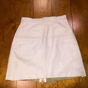 White leather a line mini skirt